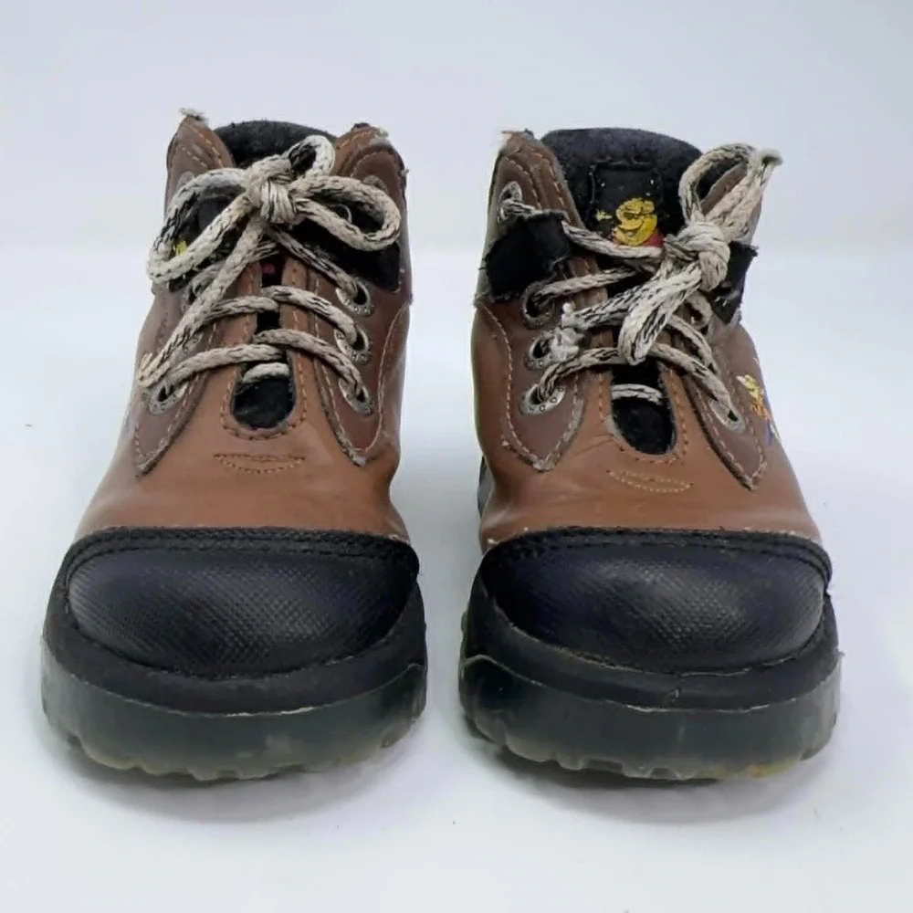 Disney Winnie The Pooh Toddler Hiking Boots Size 6 Brown Trail Shoes Tigger Y2K
